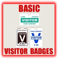 basic visitor badges graphic button