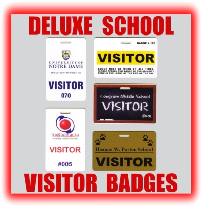 deluxe school visitor badges and school visitor pass examples