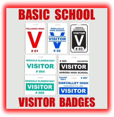 basic school visitor badges and school visitor pass examples