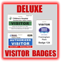 deluxe visitor badges graphic button