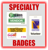 specialty badges temporary employee volunteer button