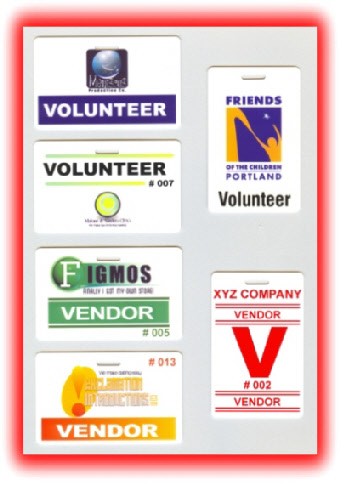 examples of volunteer badges and vendor badges