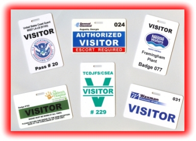 Examples of various types of visitor badges and visitor passes examples of various types of visitor badges and visitor passes